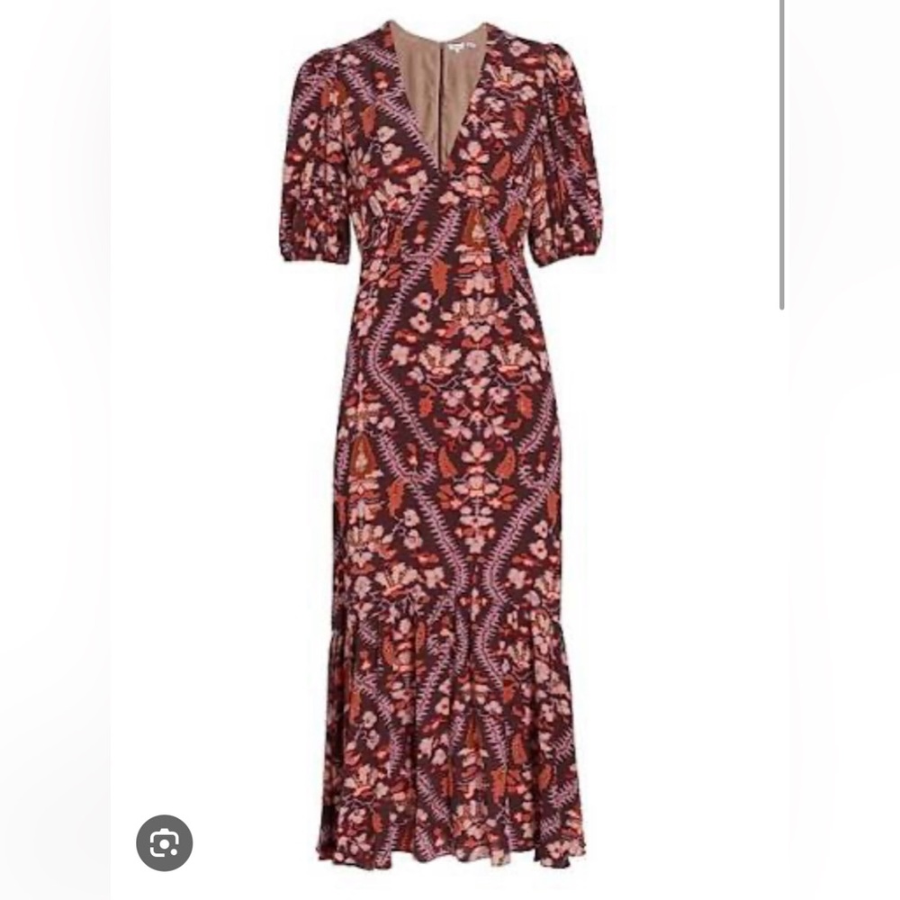Rhode Floral V-Neck Midi Dress - New with tags